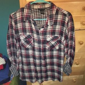 Plaid button-up